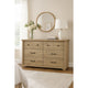 Lara Wide Dresser | 6 Drawer w Black Handles | White Lamination