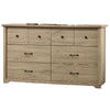 Lara Wide Dresser | 6 Drawer w Black Handles | Farmhouse Light Oak Brown