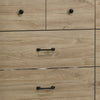 Lara Wide Dresser | 6 Drawer w Black Handles | Farmhouse Light Oak Brown