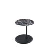 Ory Side End Table | 16" Round Black Glass Top w Adjustable Height