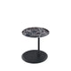 Ory Side End Table | 16" Round Black Glass Top w Adjustable Height