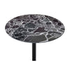 Ory Side End Table | 16" Round Black Glass Top w Adjustable Height