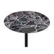Ory Side End Table | 16" Round Black Glass Top w Adjustable Height