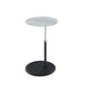 Ory Side End Table | 16" Round Gray Glass Top w Adjustable Height