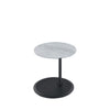 Ory Side End Table | 16" Round Gray Glass Top w Adjustable Height