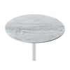 Ory Side End Table | 16" Round Gray Glass Top w Adjustable Height