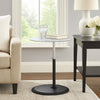 Ory Side End Table | 16" Round Gray Glass Top w Adjustable Height