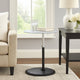 Ory Side End Table | 16" Round Gray Glass Top w Adjustable Height