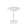Ciry Side End Table | 18" Round Marble Glass Top | Steel Base | White