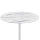 Ciry Side End Table | 18" Round Marble Glass Top | Steel Base | White