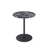 Ciry Side End Table | 18" Round Marble Glass Top | Steel Base | Black