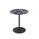 Ciry Side End Table | 18" Round Marble Glass Top | Steel Base | Black