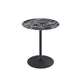 Ciry Side End Table | 18" Round Marble Glass Top | Steel Base | Black