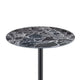 Ciry Side End Table | 18" Round Marble Glass Top | Steel Base | Black