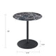Ciry Side End Table | 18" Round Marble Glass Top | Steel Base | Black