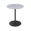 Ciry Side End Table | 18" Round Gray Marble Glass Top | Steel Base