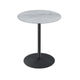 Ciry Side End Table | 18" Round Gray Marble Glass Top | Steel Base