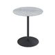 Ciry Side End Table | 18" Round Gray Marble Glass Top | Steel Base