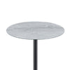 Ciry Side End Table | 18" Round Gray Marble Glass Top | Steel Base