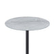 Ciry Side End Table | 18" Round Gray Marble Glass Top | Steel Base