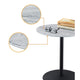 Ciry Side End Table | 18" Round Gray Marble Glass Top | Steel Base