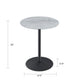 Ciry Side End Table | 18" Round Gray Marble Glass Top | Steel Base