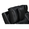 Jasi Power Reclining Loveseat w Cupholders | LED | Black Leather Aire