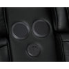Jasi Power Reclining Loveseat w Cupholders | LED | Black Leather Aire