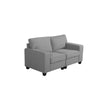 Inny Loveseat | 67" | 4 Throw Pillows | Light Gray Linen w Black Legs