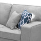 Inny Loveseat | 67" | 4 Throw Pillows | Light Gray Linen w Black Legs