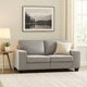 Inny Loveseat | 67" | 4 Throw Pillows | Light Gray Linen w Black Legs