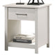 Kele Nightstand | 1 Drawer w Silver Handle | 1 Lower Open Shelf | White