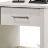 Kele Nightstand | 1 Drawer w Silver Handle | 1 Lower Open Shelf | White