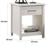 Kele Nightstand | 1 Drawer w Silver Handle | 1 Lower Open Shelf | White