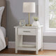 Kele Nightstand | 1 Drawer w Silver Handle | 1 Lower Open Shelf | White