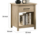 Kele Nightstand | 1 Drawer w Black Handle | 1 Shelf | Light Oak Brown