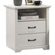 Lara Nightstand | 2 Drawers w 1 Top Open Shelf & USB Ports | White