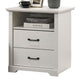 Lara Nightstand | 2 Drawers w 1 Top Open Shelf & USB Ports | White