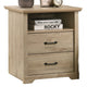 Lara Nightstand | 2 Drawers | Top Open Shelf | USB Ports | Light Oak Brown