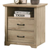 Lara Nightstand | 2 Drawers | Top Open Shelf | USB Ports | Light Oak Brown