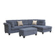 Ari 100" Sectional Sofa Set w Storage Ottoman | 2 Pillows | Gray