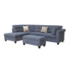 Ari 100" Sectional Sofa Set w Storage Ottoman | 2 Pillows | Gray