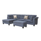 Ari 100" Sectional Sofa Set w Storage Ottoman | 2 Pillows | Gray