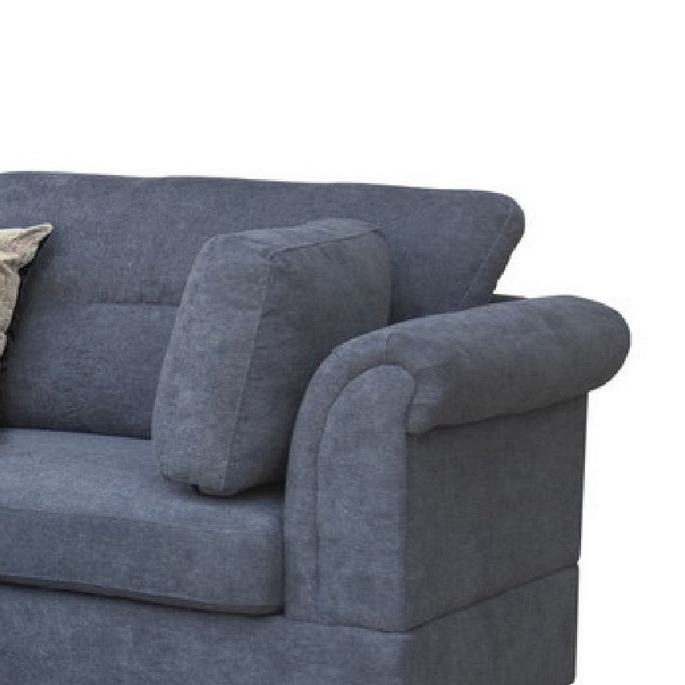 Ari 100" Sectional Sofa Set w Storage Ottoman | 2 Pillows | Gray