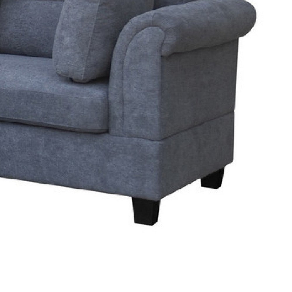Ari 100" Sectional Sofa Set w Storage Ottoman | 2 Pillows | Gray