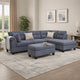 Ari 100" Sectional Sofa Set w Storage Ottoman | 2 Pillows | Gray