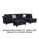 Ari 100" Sectional Sofa Set w Storage Ottoman | Black Tufted Back | 2 Pillows