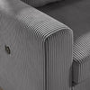 Roe 107" Sectional Sofa Set w Storage Ottoman | Pillows | Dark Gray Corduroy