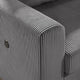 Roe 107" Sectional Sofa Set w Storage Ottoman | Pillows | Dark Gray Corduroy