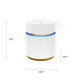 Tavi Side End Table | 20" Round Glass Top | Gold Brim w LED | White
